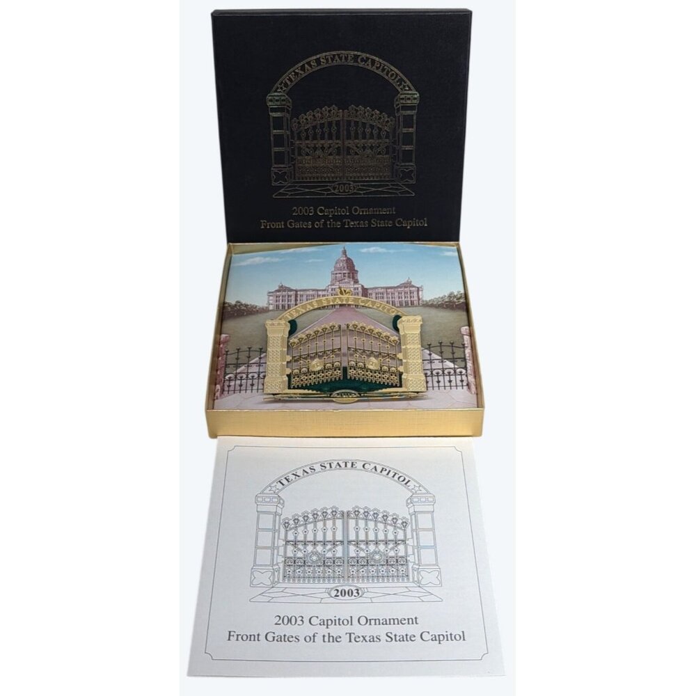 2003 Texas Capitol Front Gates Christmas Ornament with Box